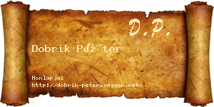 Dobrik Péter névjegykártya